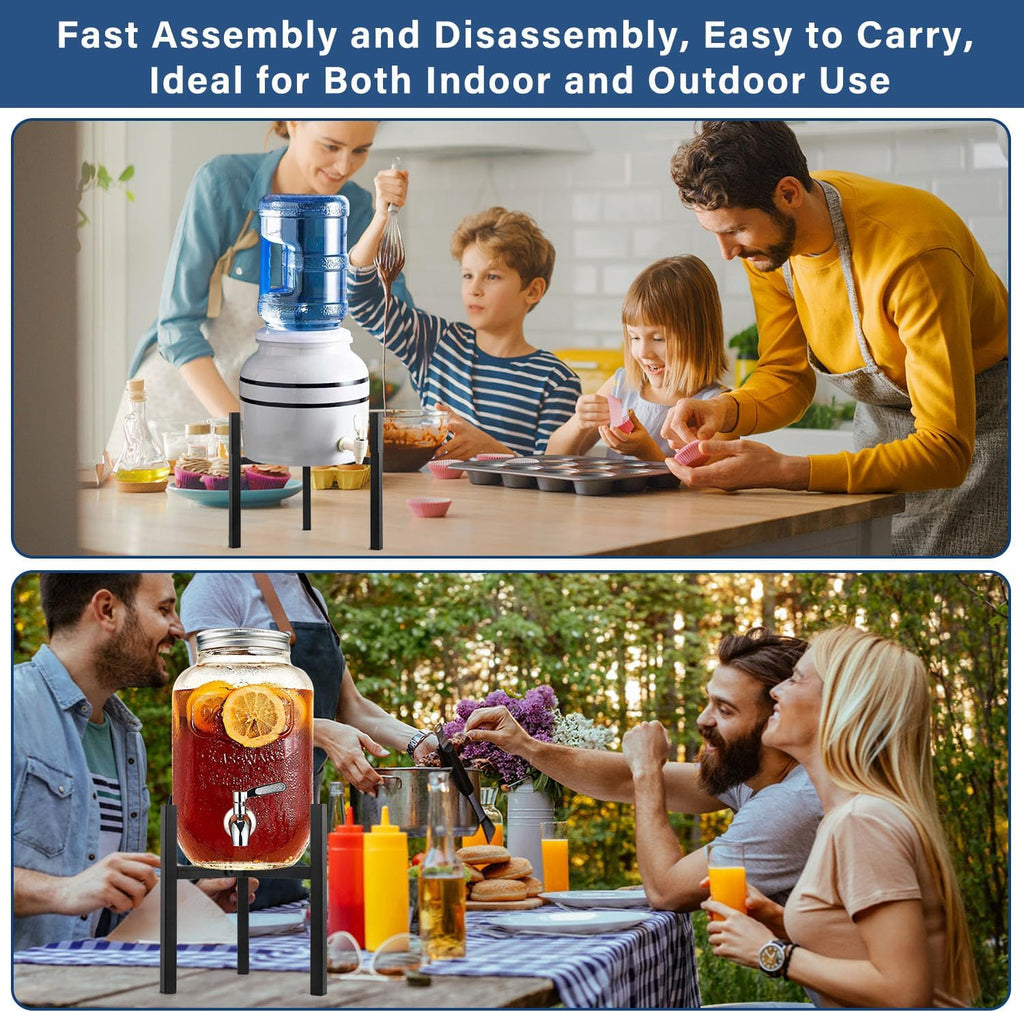 Beverage Water Jug Stand Adjustable 7-12.6 IN - Drink Dispenser Stand Only, Fit 3-5 Gallon Water Jug Holder Container