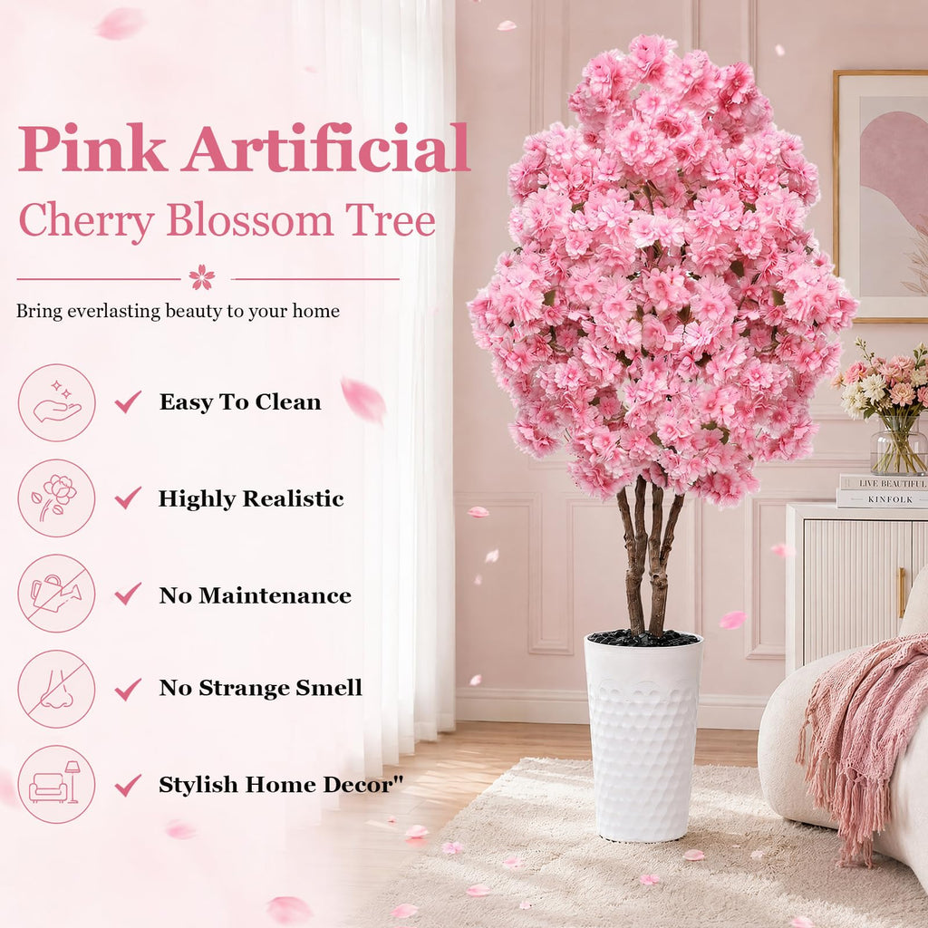 Artificial Cherry Blossom Tree 5FT - Fake Flower Tree Indoor Outdoor