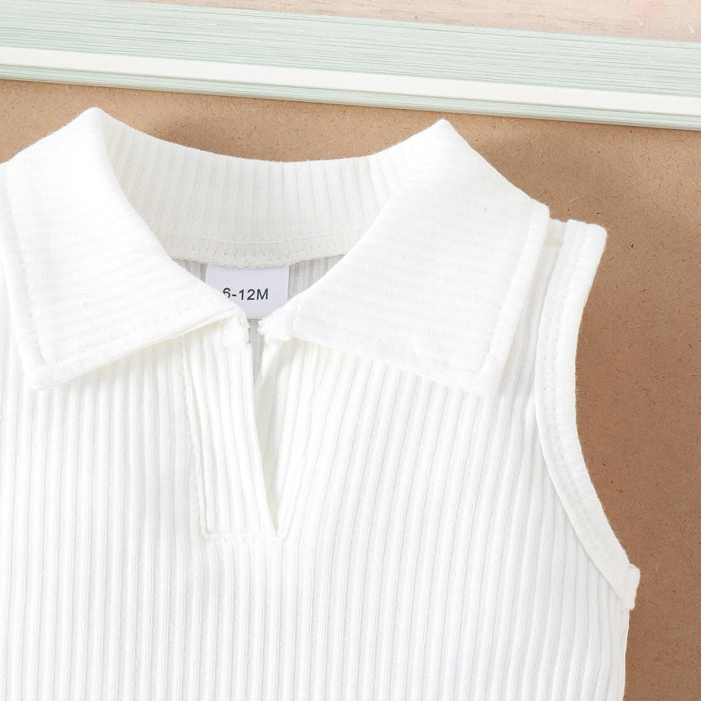 Girls Outfits& Set Toddler Baby Infant Girls Solid Sleeveless Ribbed Tops Vest Pleated