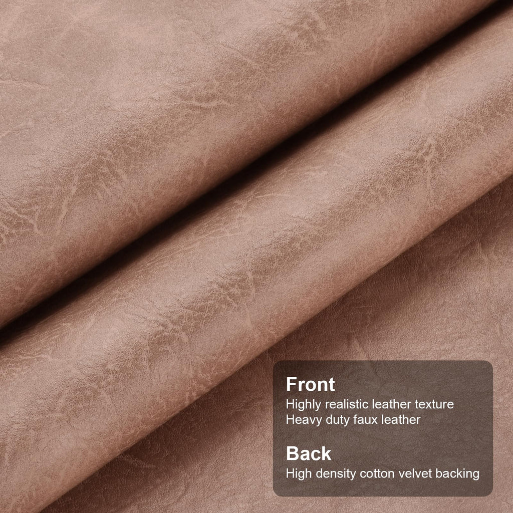 Faux Leather Fabric, Soft Synthetic PU Fabric Material, Thick Durable Synthetic Repholstery Leather Vinyl, Soft Touch