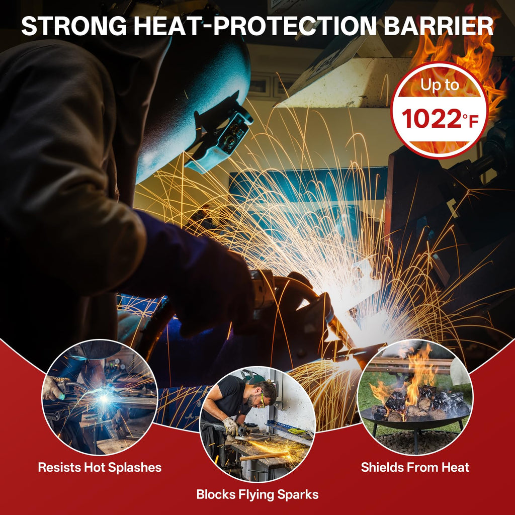 Welding Blanket Fire Resistant Large 4x6 ft - Fiberglass Flame Retardant Fabric 1022 °F High Temp Heat Shield