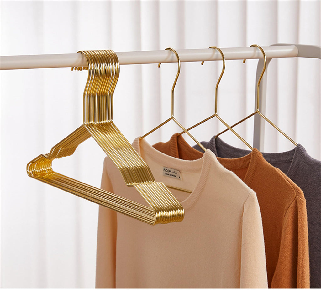 17 Inch Metal Clothes Hanger 20 Pack, 4.0mm Heavy Duty Garment Hanger (Gold)