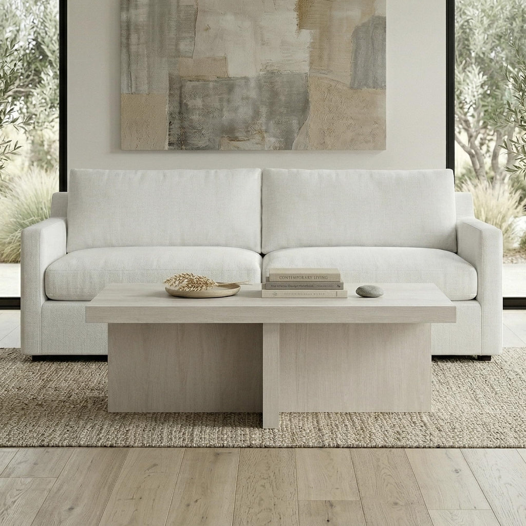 44" Scandinavian Coffee Table, Beech White