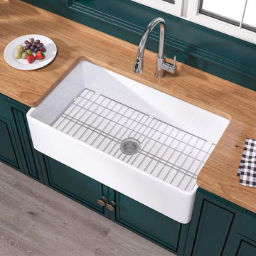 Farmhouse Sink 36 x 20 Inch White Fireclay Apron Front Kitchen Sink