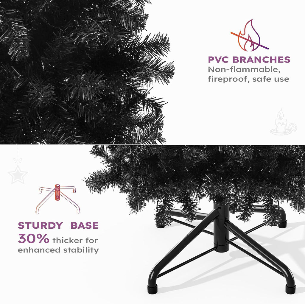 Prelit Black Pencil Christmas Tree with Remote