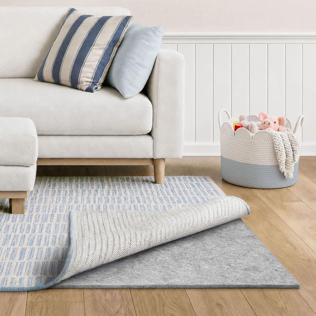 Basics - 8'x10' - 1/4" Thick - 100% Felt - Protective Cushioning Rug Pad - Safe for All Floors and Finishes Including - Set of 80