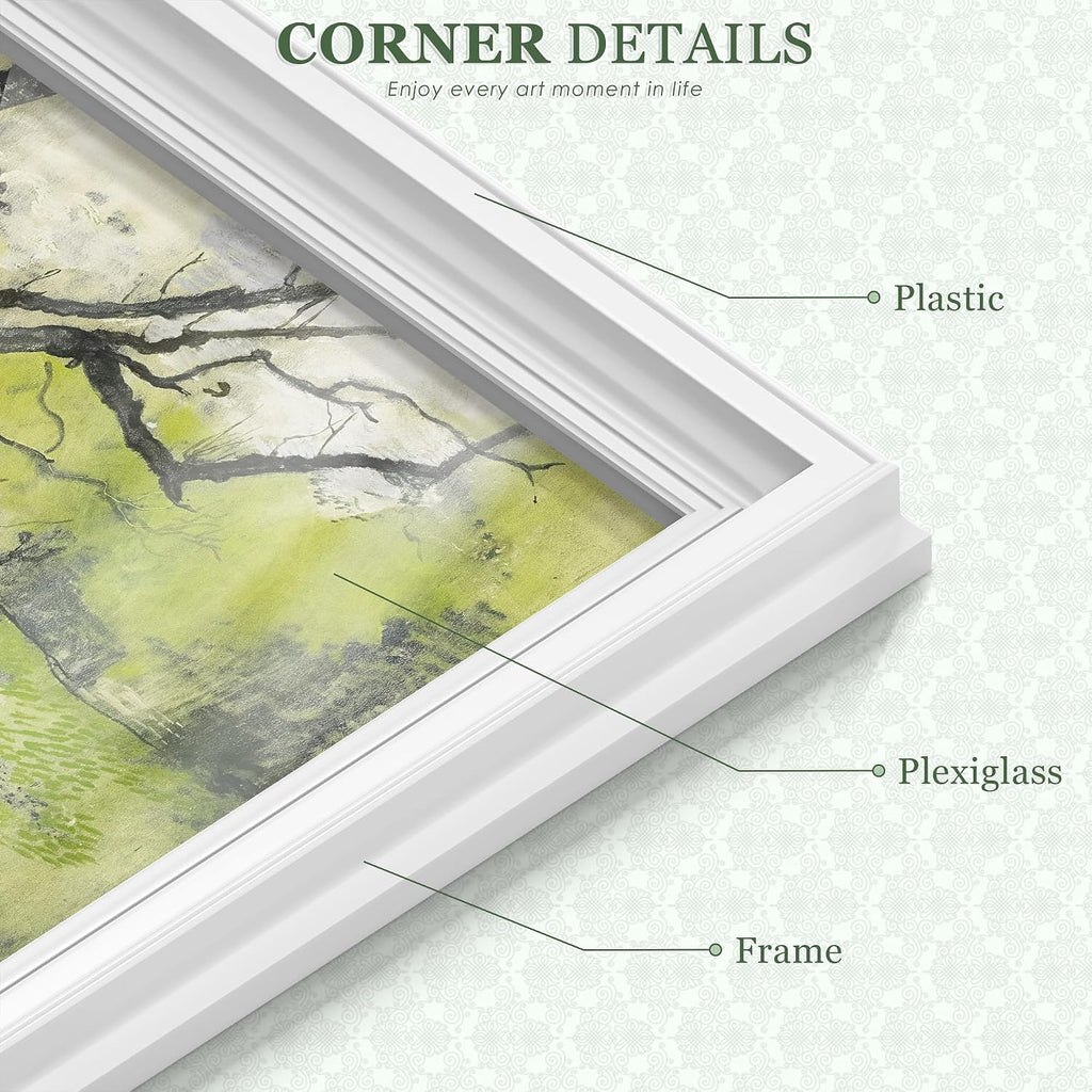 24x36 Poster Frame, Solid Wood Frame with Wide Edges, White, 1 Pack | Display 24x36 Without Mat, Horizontal or