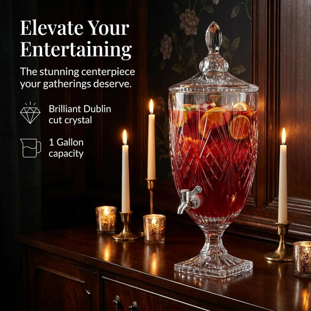 Iced Beverage Dispenser, Dublin Crystal Collection - 1 Gallon