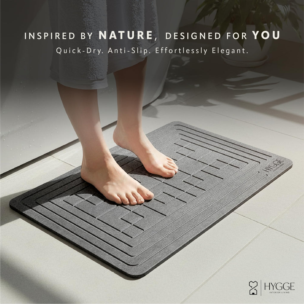Diatomaceous Earth Stone Bath Mat - Ash Tile