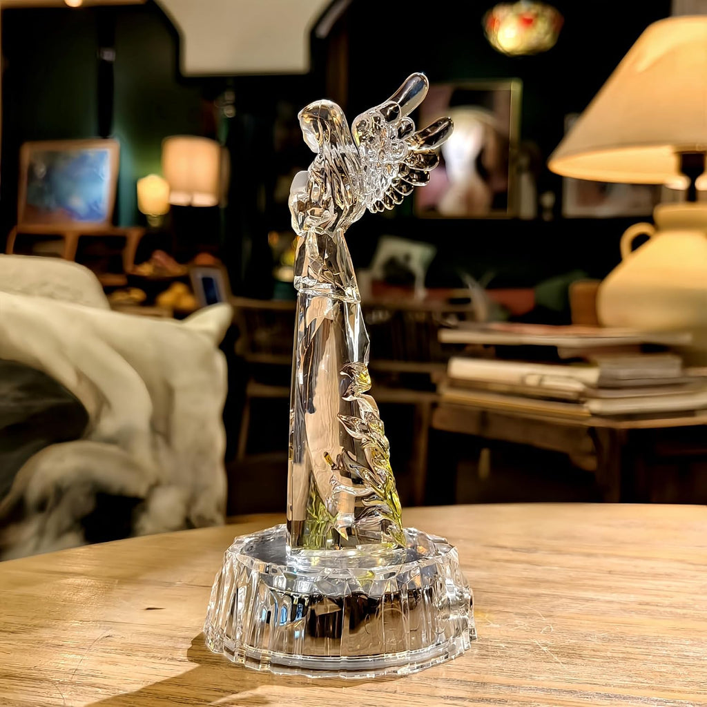 Praying Angel Acrylic Statue 8.6"H LED Lighted Christmas Decor