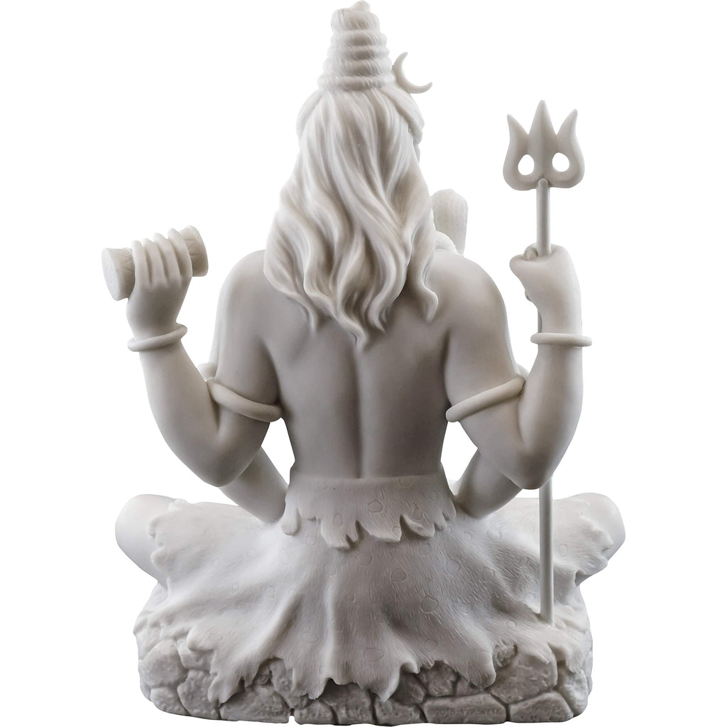 Shiva Statue in Padmasana Lotus Pose-Hindu God of Destroying Evil, Ignorance, and Death Sculpture - Collectible New