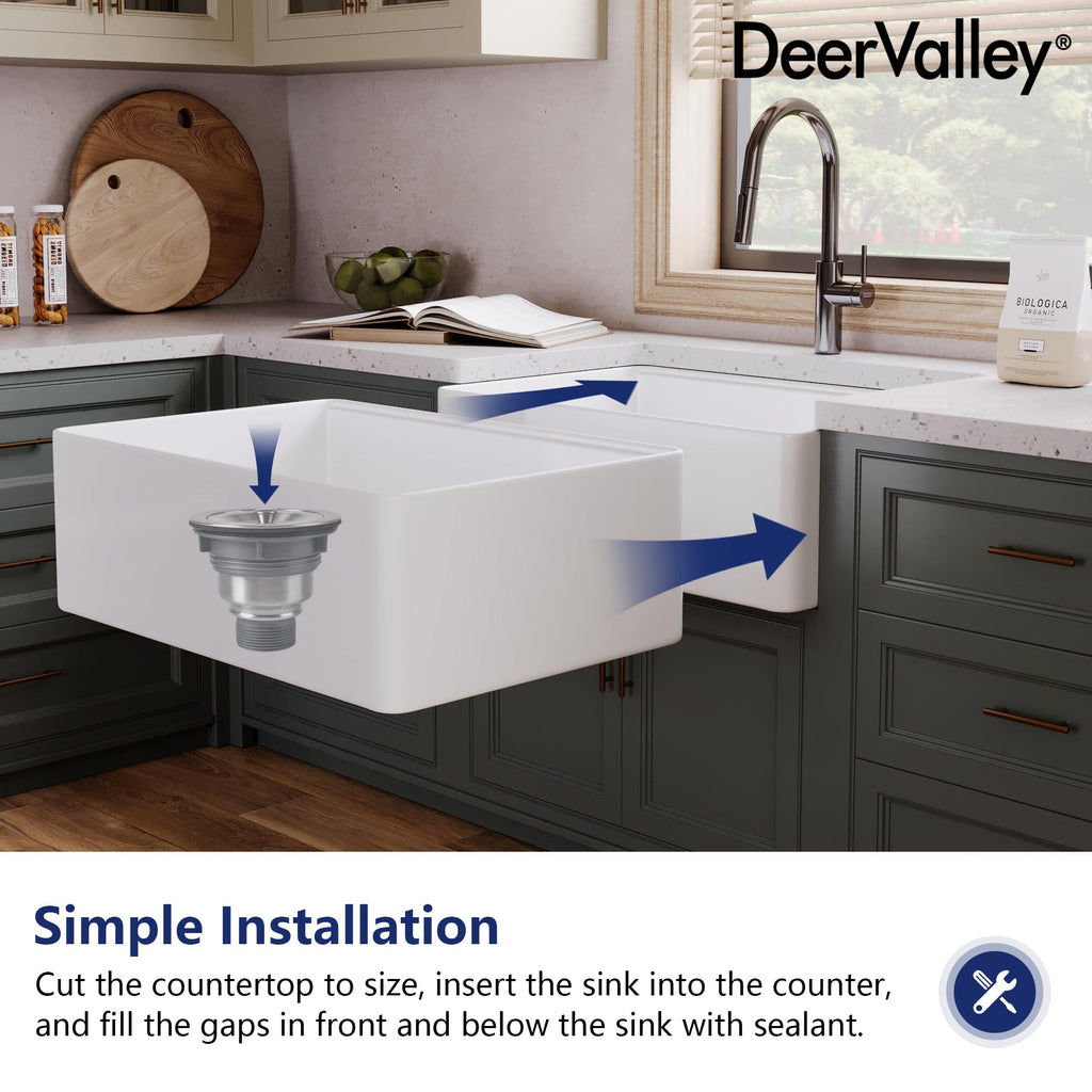 Farmhouse Kitchen Sink Workstation 30 Inch