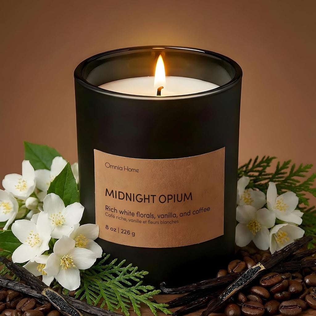 Vanilla Jasmine Scented Soy Wax Candle - Floral Candles Scented with Notes of Jasmine, Vanilla & Tonka Bean - Elegant - Set of 8