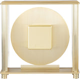 Bulova B1700 Grand Prix Table Clock - Brass MetalFinish - Glass Enclosure with Two-Tone Metal Dial - Quiet Sweep - Elegant Desktop...