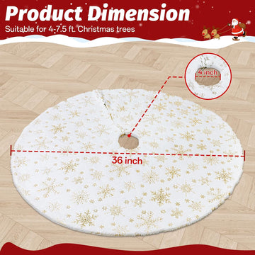 Christmas Tree Skirt, 36 inches White Christmas Tree Skirts