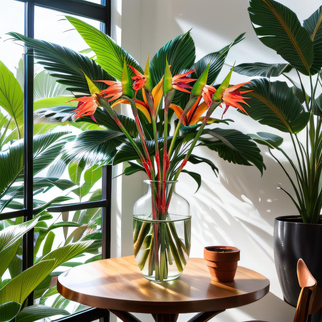 6 PCS Artificial Bird of Paradise Flowers, Real Touch 26inch Long Stem Flower Made of Soft Rubber PU for Indoor