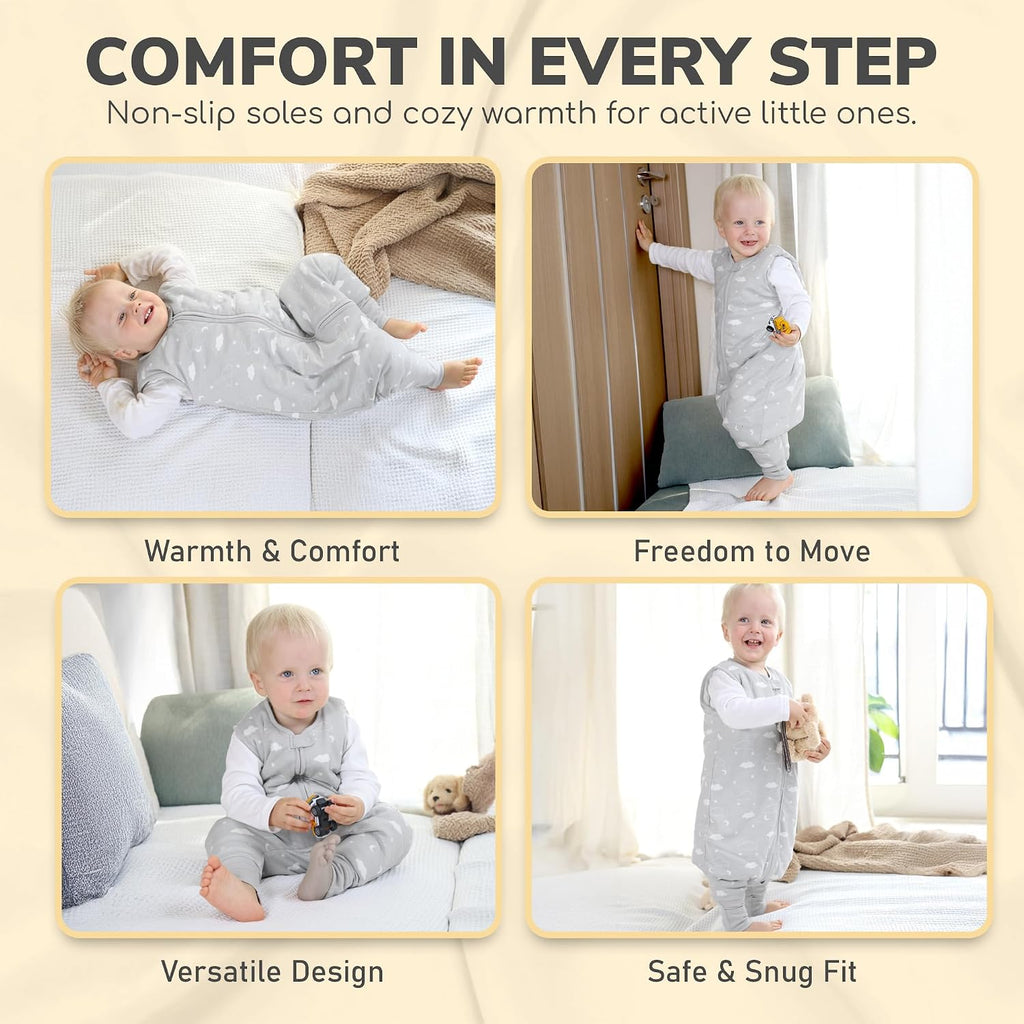 2.5 TOG Toddler Sleep Sack with Feet, Walker Winter Wearable Blanket Pack