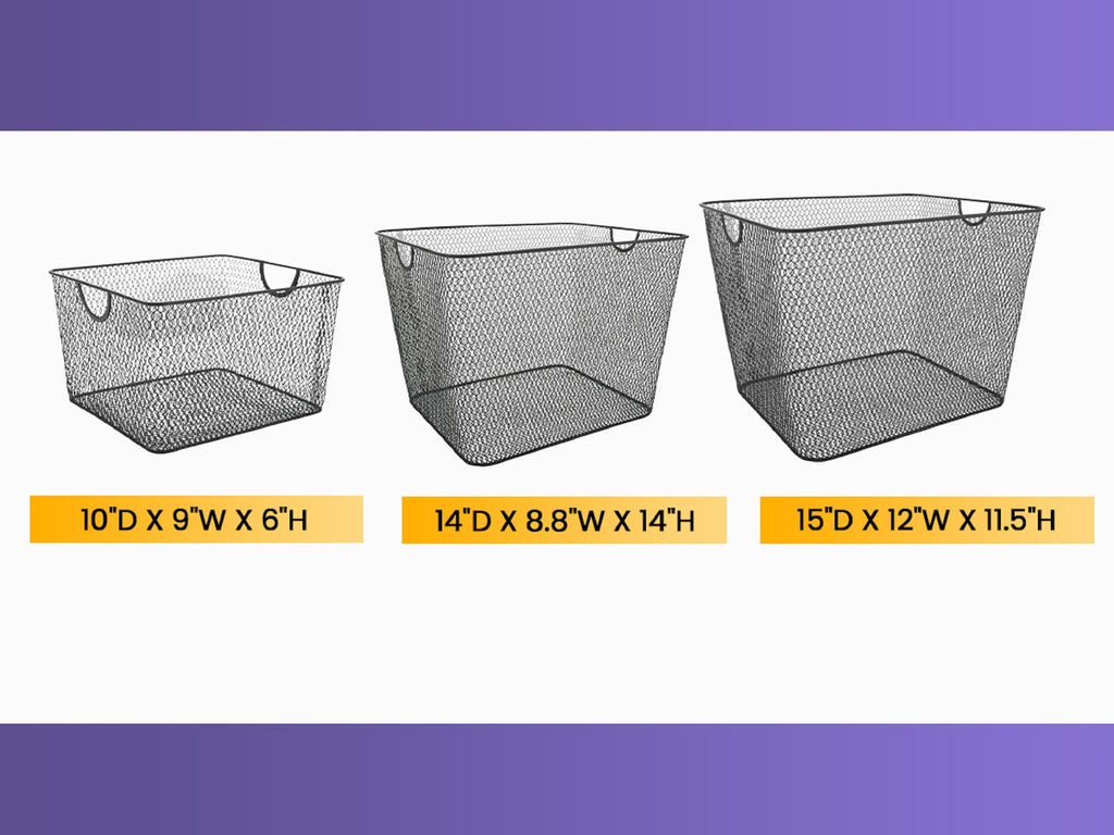 Wire Mesh Storage Basket Organizer for CD and DVDs - 6 Pack