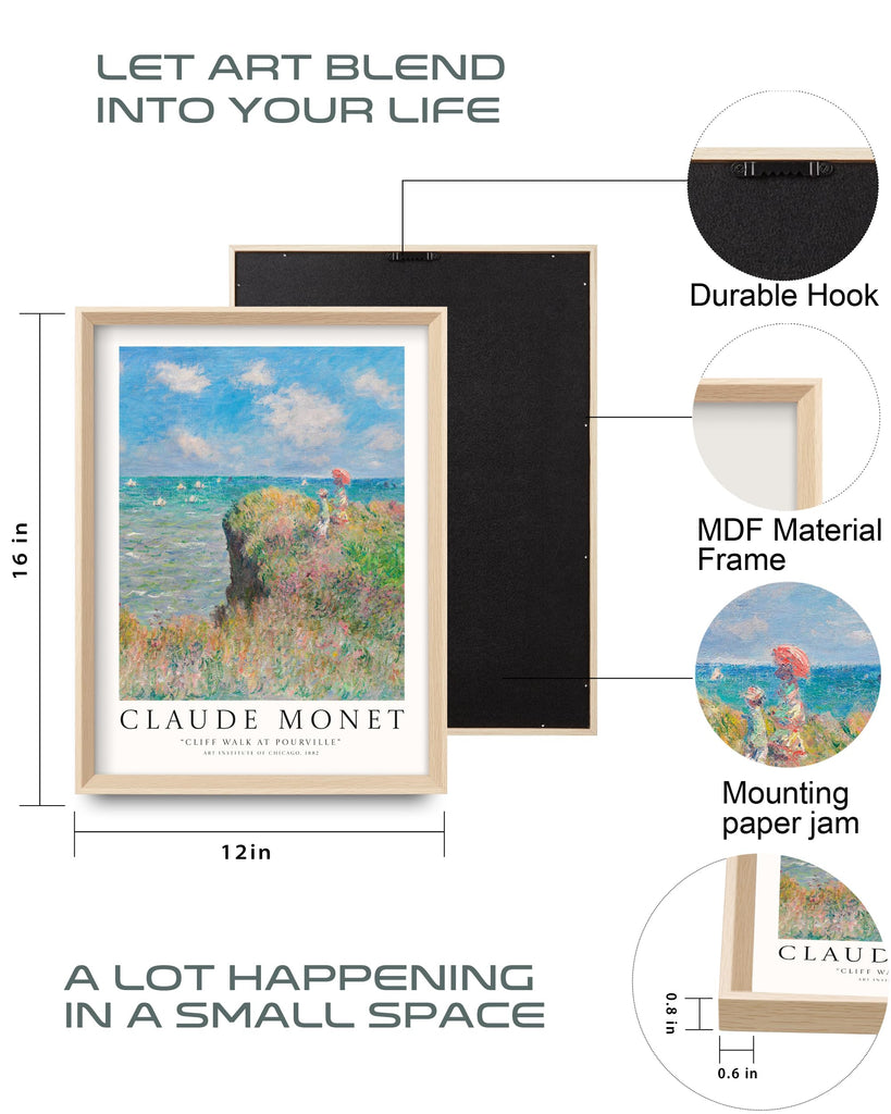 Framed Wall Art, Claude Monet Impressionism Canvas Prints Set