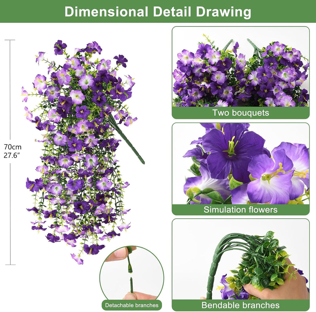 Artificial Fake Flowers Plants Spring Summer Decoration - Set of 2