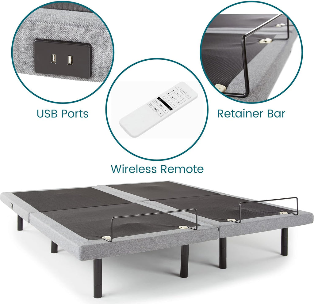 CoreLift + Massage Comfort Lounger, Adjustable Bed Base with Zero Gravity and Anti-Snore, Cal King