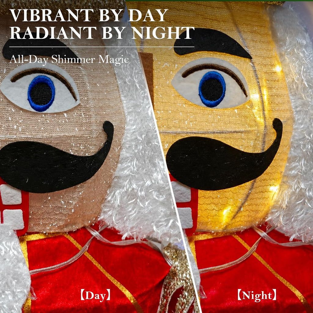 5FT Large Lighted Nutcracker Christmas Decoration Outdoor Burgundy