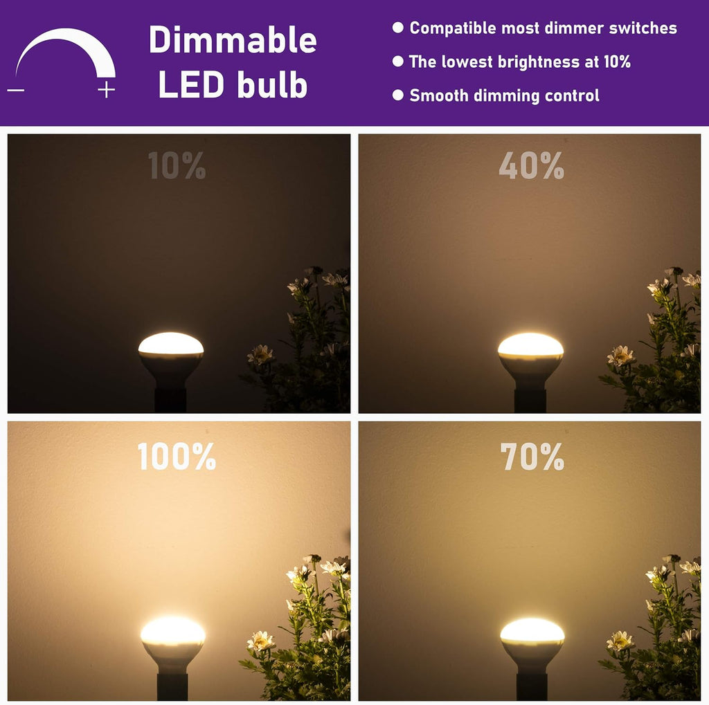 E17 R14 LED Bulb Dimmable 4W(40W Equivalent) Small Light Bulb, E17 Intermediate Base, 300 Lumens, Curio Cabinet Light