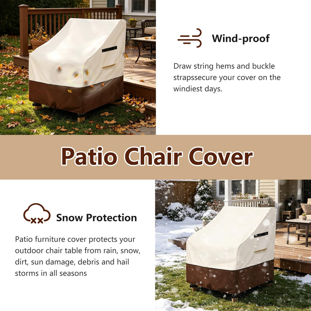 Adirondack Chair Cover 4 Pack, Waterproof Heavy Duty Patio Furniture Covers, Patio Adirondack Chair Covers for Outdoor