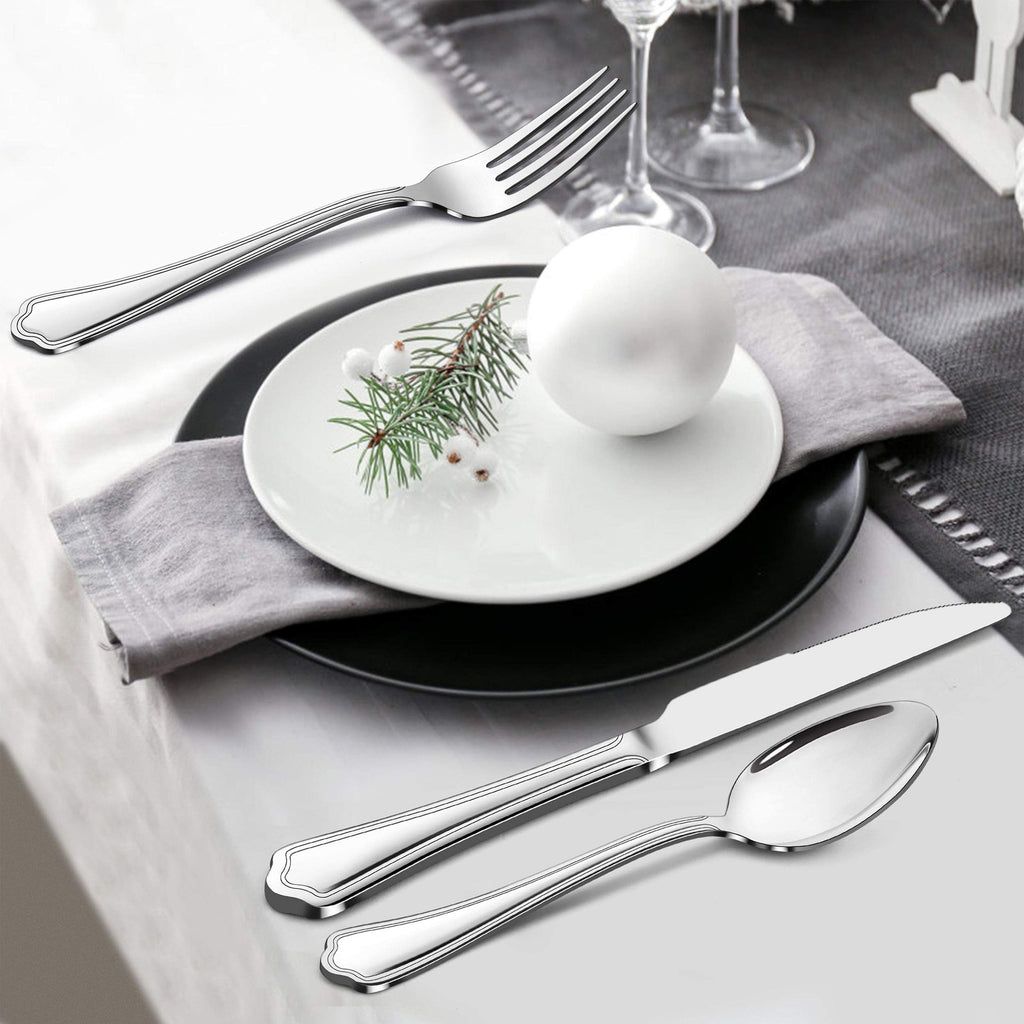 29-Piece Silverware Flatware Set for 4, Stainless Steel Cutlery Set