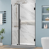 48-48.5" W x 72" H Frameless Glass Shower Door Adjustable, Hinged Shower Door with Ultra Clear Tempered Glass