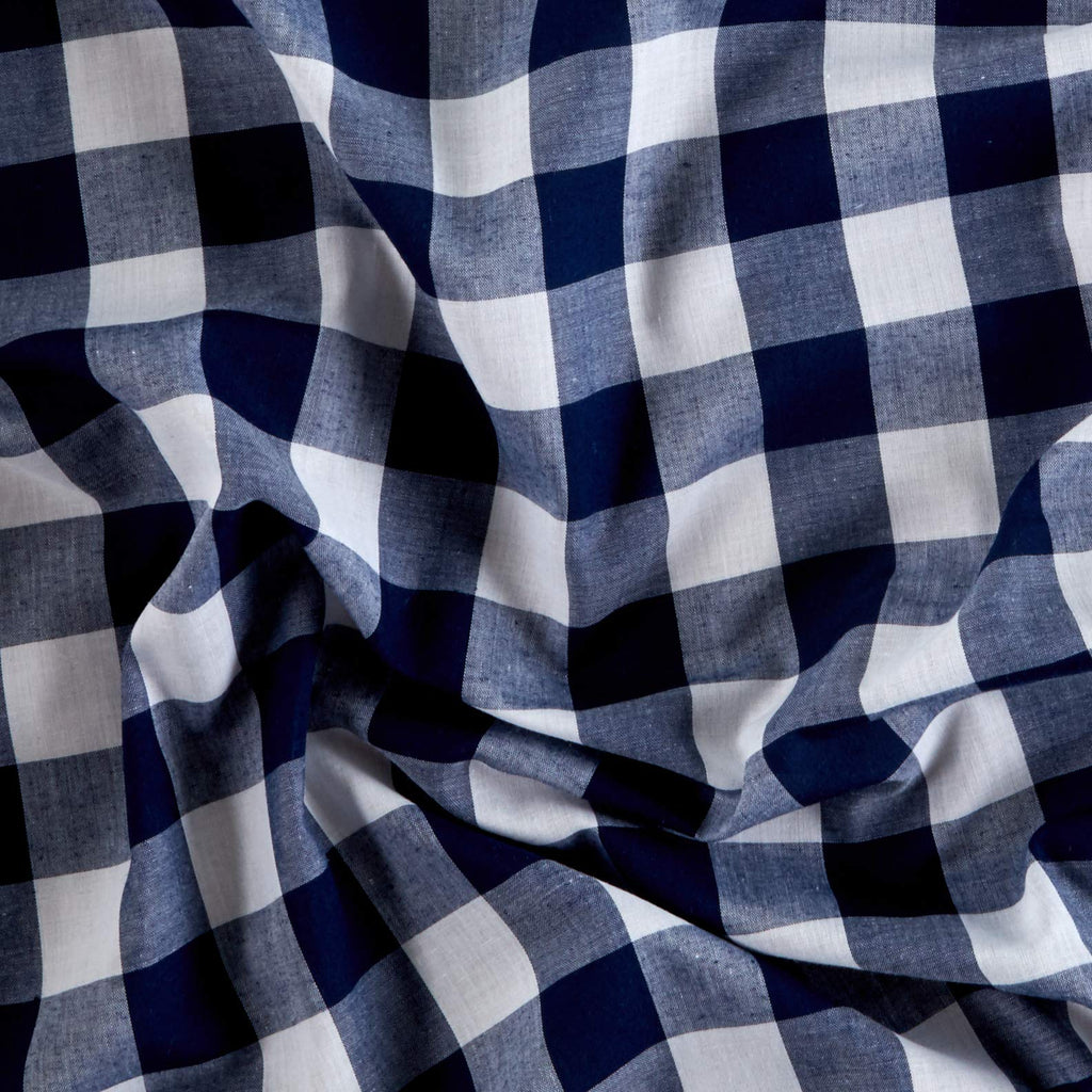 Richcheck 60" Gingham Check 1" Navy, Fabric by the Yard