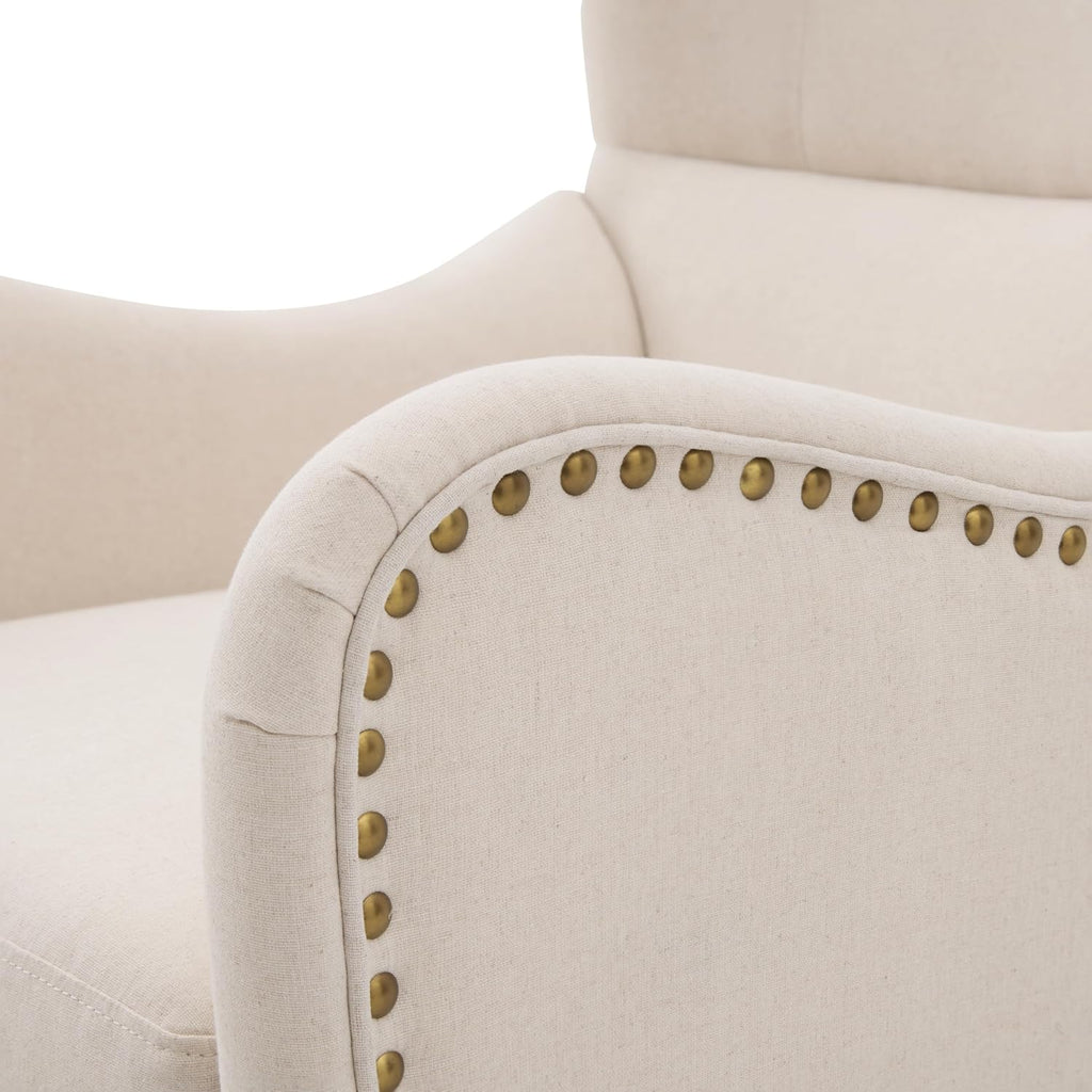 Mid-Century Modern Wingback Club Chair, Fabric Living Room High-Back Accent Chair, Classic Armchair Office Studio