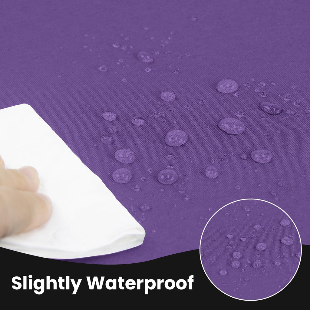 2 Pack Fitted Tablecloth for 4 Foot Rectangle 48 x 24 Inch Purple Table Covers Water Resistant Polyester Cloth for