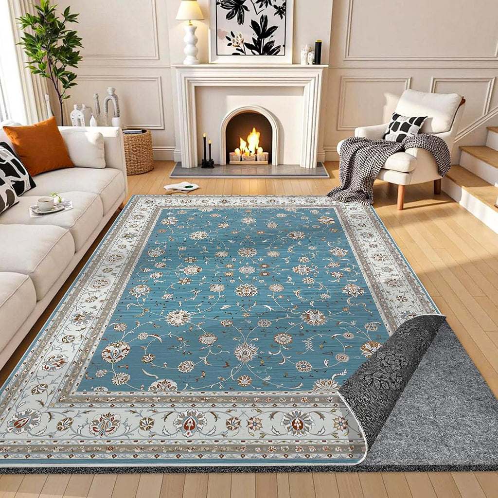 Waterproof Rug Pad, Thick 5x7 ft Under Area Rug Carpet Pad, Non Slip Felt Rug Pads for Hardwood Floors, Keep Carpets