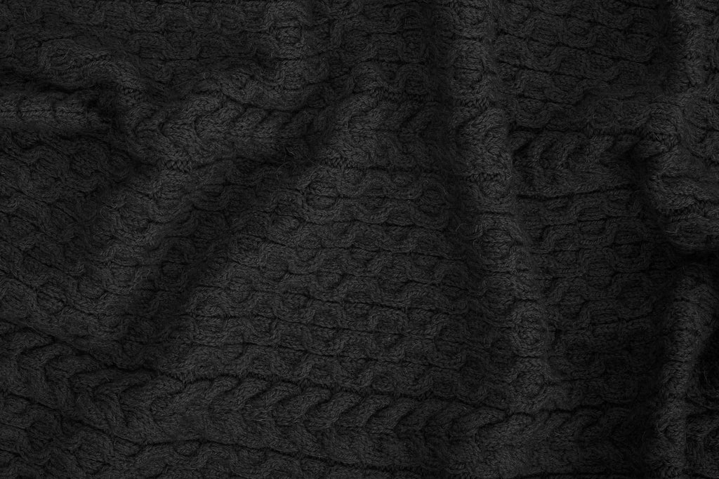 Bed Throw Blanket Irish Aran 100% Soft 60x36 Inches (Charcoal)