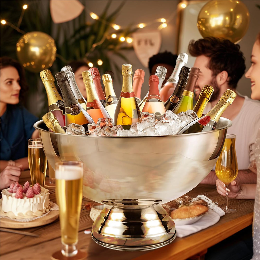 12L Premium Large Size Ice Bucket, Stainless Steel Champagne Bucket for Parties with Great Performance and Sleek