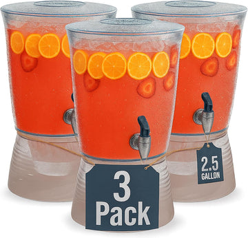 Drink Dispenser for Parties (2.5 Gallon) for Countertop (3 Pack) - Set of 3