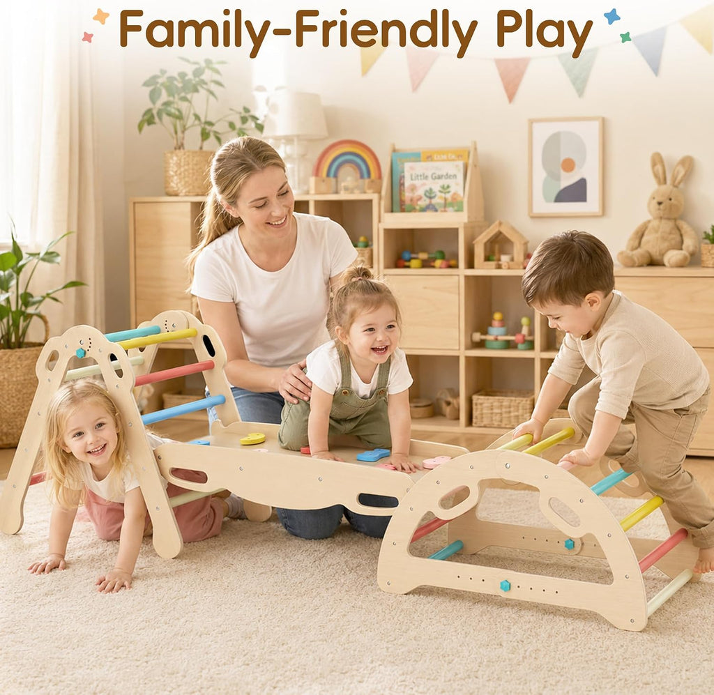 Triangle Set, 7 in1 Foldable Climbing Toys Set for Kids Indoor
