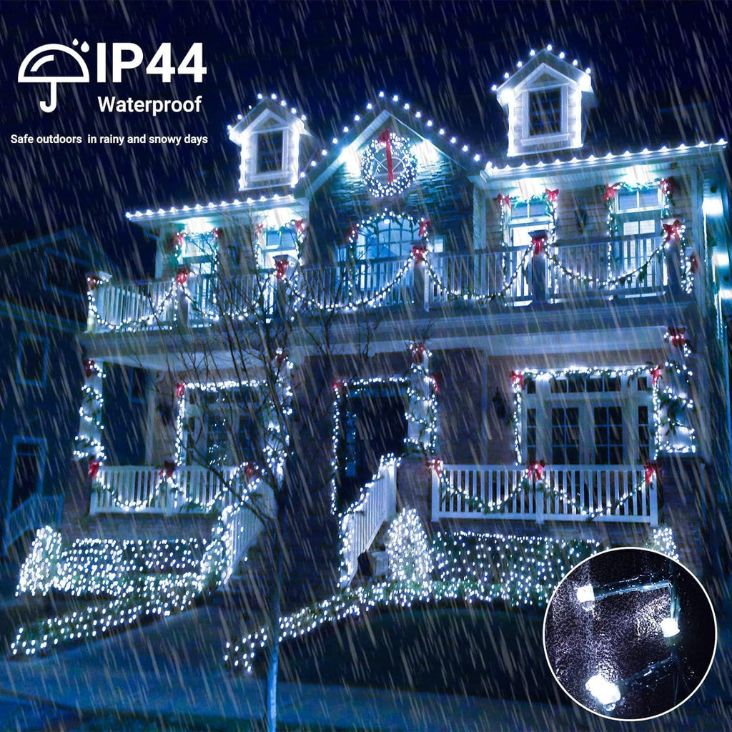 82ft 1000 LED Cluster Christmas String Lights - 8 Modes Christmas Tree Lights - Outdoor Waterproof Dark Green Wire