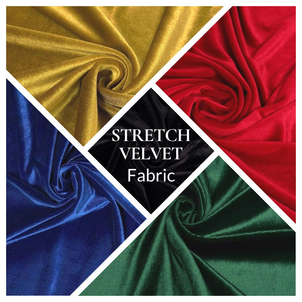 Stretch Velvet Fabric - Kelly Green, 2 Yards