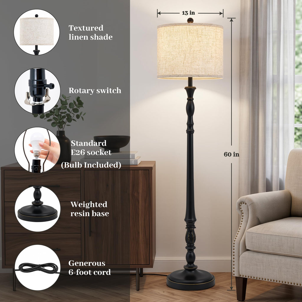 Floor Lamps, 60" Vintage Standing Lamp Office