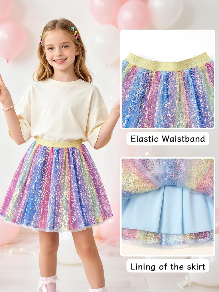 Girl Sequin Tutu Skirt Kids Holiday Short Skirt