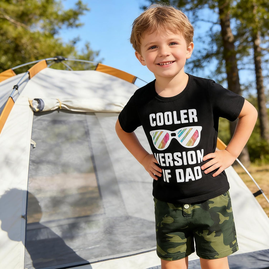 Toddler Baby Boys Summer Outfits 2 Piece Short Sleeve Graphic T Shirt and Shorts Set