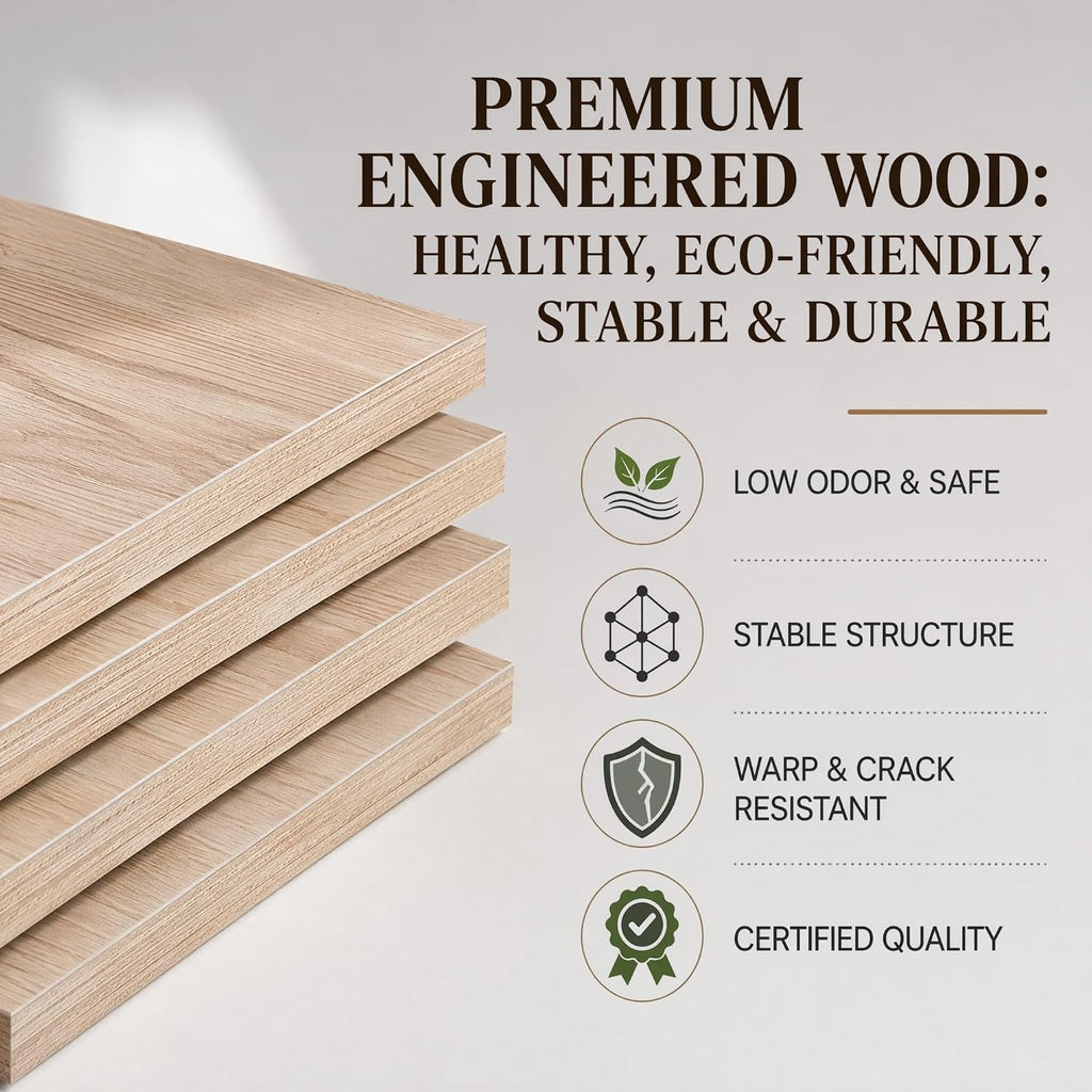 Wood Platform Bed Frame, Tool-Free Japanese Joinery, Natural