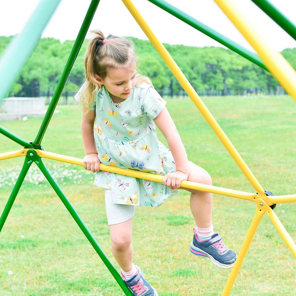 13FT Climbing Dome, Outdoor Geometric Dome Climber Play Center | Playground Climber for Kids 3-10, Supporting 1000