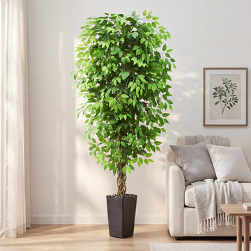 Artificial Ficus Tree 7FT, Realistic Tall Fake Plants Indoor