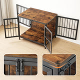 Heavy Duty Dog Crate Furniture, 31.5" Wooden Indoor Kennel with 3 Doors