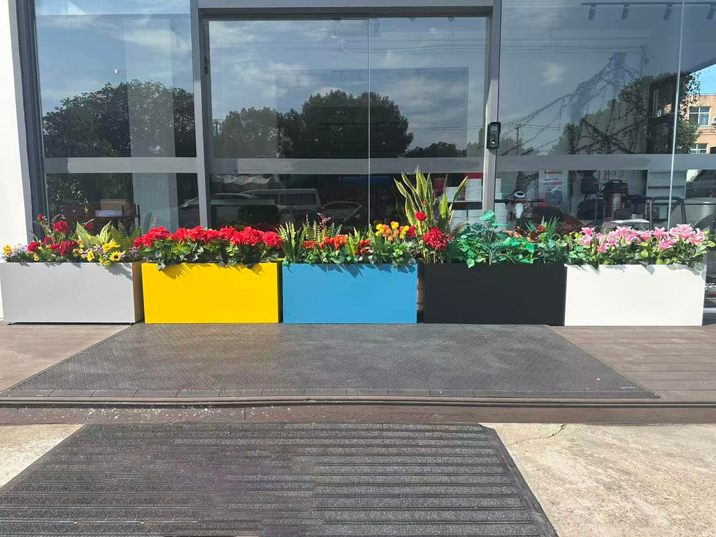 40" L x 16" W x 18" H Metal Large Rectangular Planter - Long Planter Box for Outdoor Patio/Porch Planter Boxes