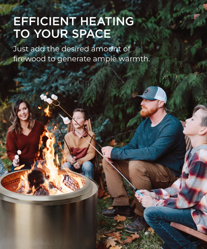 Smokeless Fire Pit, 20.0 inch Firepits for Outside with Removable Ash Pan, Portable Low Smoke Stainless Steel Outdoor