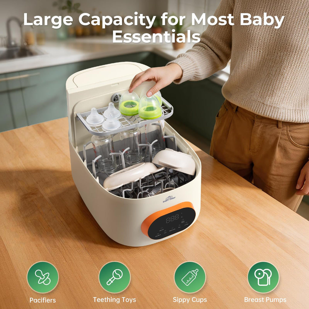 Baby Bottle Washer Steam Dryer: All in One Cleaning Machine for Bottles Pump Parts & Baby Essentials Replaces Hand
